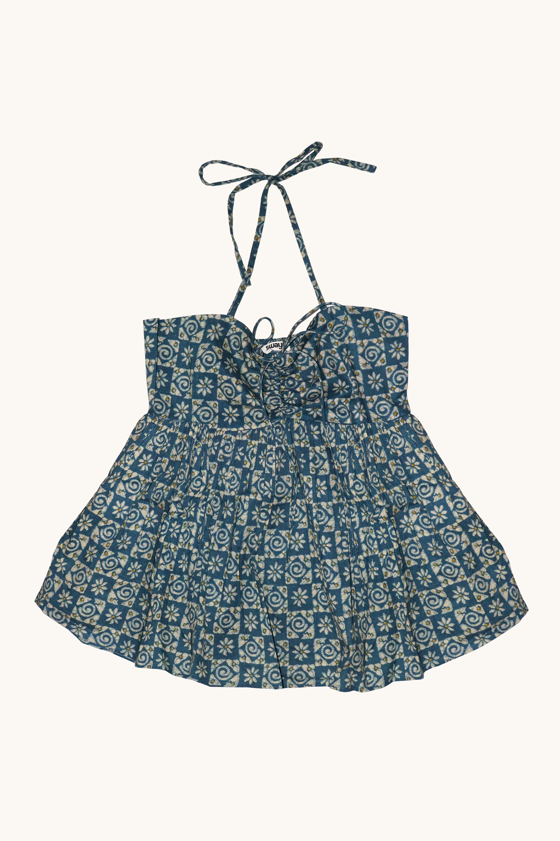 Flatlay photography of Indigo Halter Top