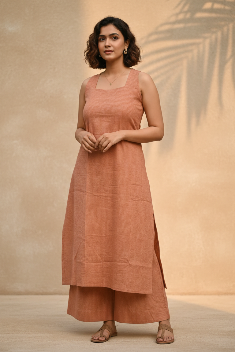 Cinnamon Kantha Co-ord Set