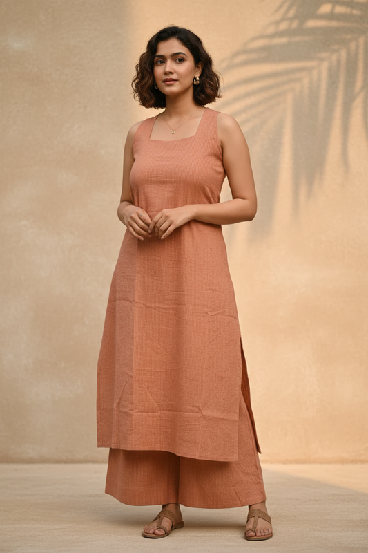 Cinnamon Kantha Co-ord Set