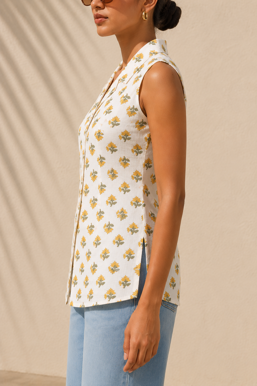 Daisy White Vest Kurti